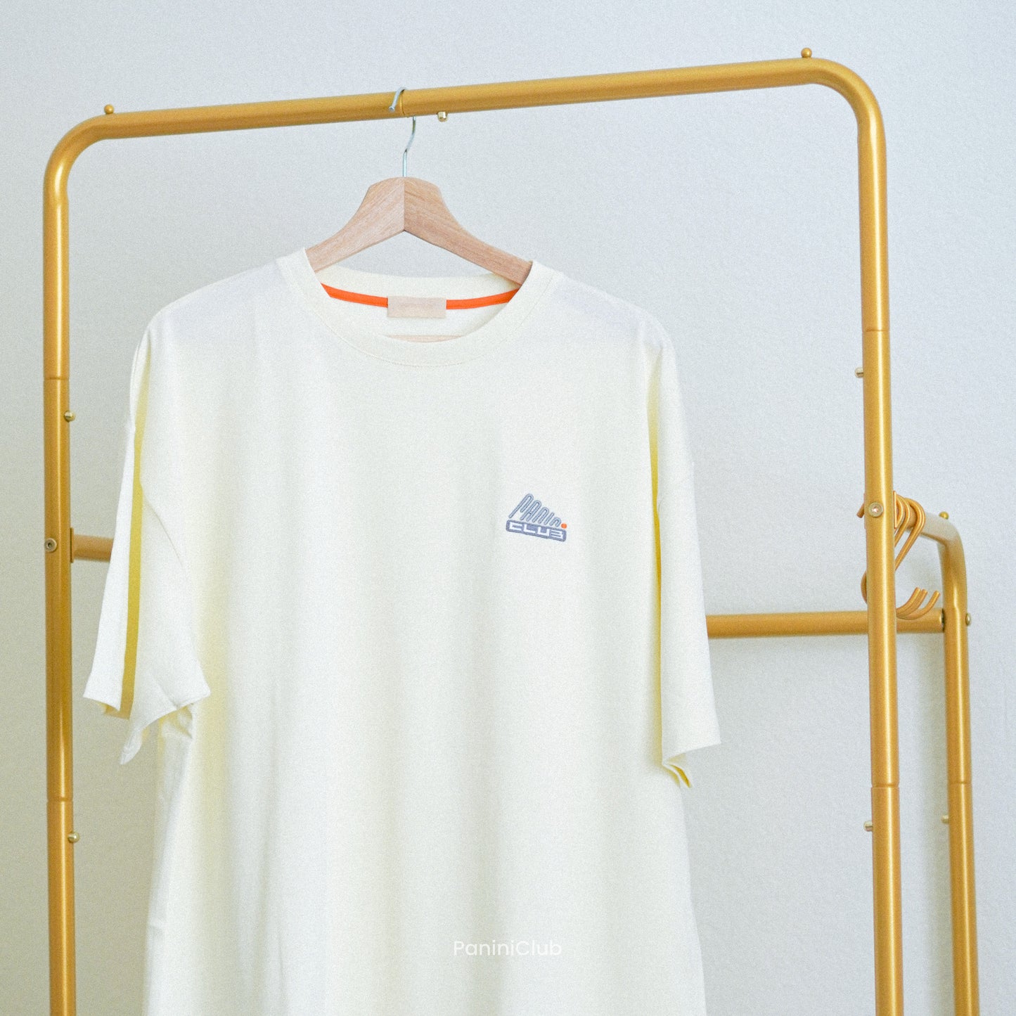T-shirt with Embroidered Logo(Beige)